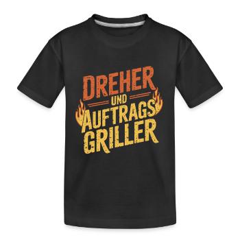 Dreher und Auftragsgriller BBQ Grillen - Kinder Premium Bio T-Shirt - Schwarz - Vorne