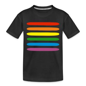Regenbogen - Kinder Premium Bio T-Shirt - Schwarz - Vorne