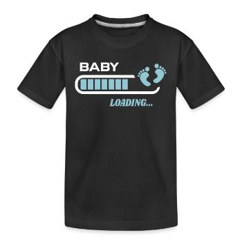 Bébé en cours de téléchargement cadeau naissance - T-shirt bio Premium Enfant - noir - Devant