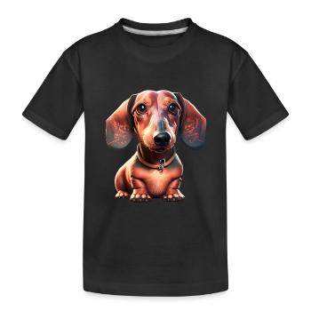 Teckel Teckel Propriétaire de teckel - T-shirt bio Premium Enfant - noir - Devant