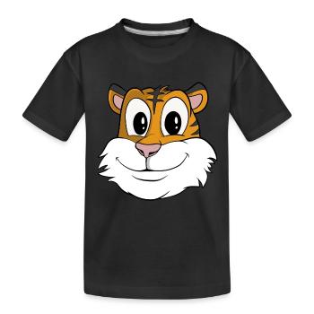 Süßer Cartoon Tiger - Kinder Premium Bio T-Shirt - Schwarz - Vorne
