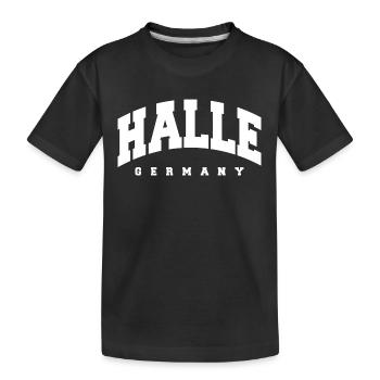 Halle - Kinder Premium Bio T-Shirt - Schwarz - Vorne