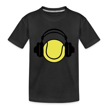 headphones headphones dj audio tennis - Kids' Premium Organic T-Shirt - black - Front