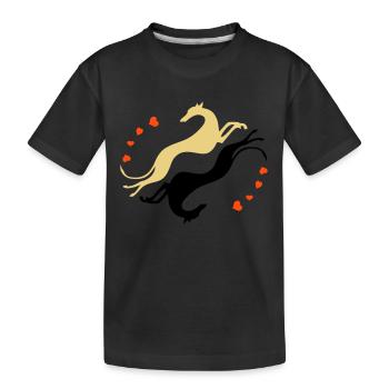 Lévriers tête-bêche - T-shirt bio Premium Enfant - noir - Devant
