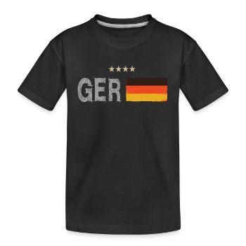Germany Soccer Football Fan Shirt Flag GER - Kids' Premium Organic T-Shirt - black - Front