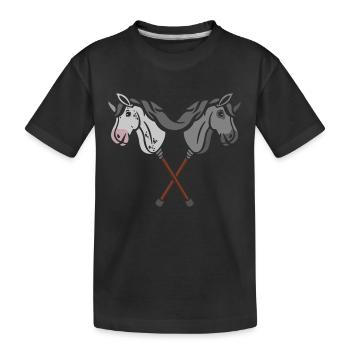 hobby horsing hobby horse Steckenpferd - Kinder Premium Bio T-Shirt - Schwarz - Vorne
