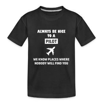 Pilot Design Aircraft Formation de pilote - T-shirt bio Premium Enfant - noir - Devant