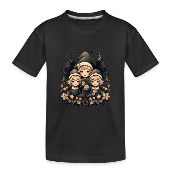 Weihnachtsmann, Ugly Christmas, Elfen - Kinder Premium Bio T-Shirt - Schwarz - Vorne