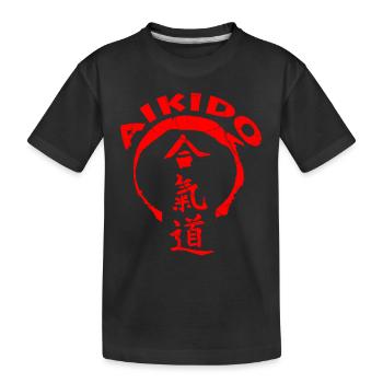 Aikido - Kinder Premium Bio T-Shirt - Schwarz - Vorne