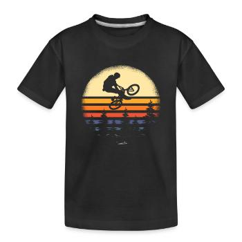 BMX Fahrrad T-Shirt Geschenk MTB - Kinder Premium Bio T-Shirt - Schwarz - Vorne