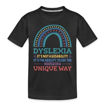 DysleDyslexie Bewusstsein Legastheniker Legastheni - Kinder Premium Bio T-Shirt - Schwarz - Vorne