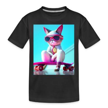 Chats de skateboard cool - T-shirt bio Premium Enfant - noir - Devant