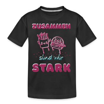Zusammen sind wir stark - Freunde - Kinder Premium Bio T-Shirt - Schwarz - Vorne
