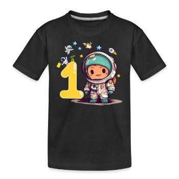 Petit astronaute 1er anniversaire - T-shirt bio Premium Enfant - noir - Devant