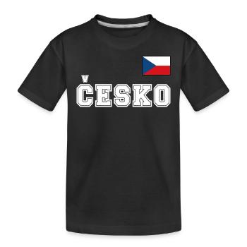 Look maillot de la République tchèque – Česko avec drapeau - T-shirt bio Premium Enfant - noir - Devant