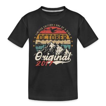 Cadeau Anniversaire - Millésime Né(e) Octobre 2017 - T-shirt bio Premium Enfant - noir - Devant