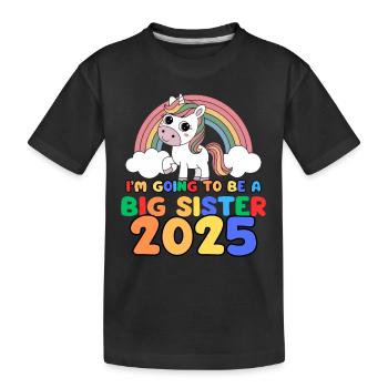 Je vais être une grande sœur 2025 - T-shirt bio Premium Enfant - noir - Devant
