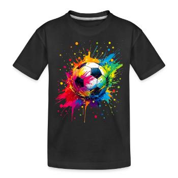 Foot football ballon fan passionné supporter - T-shirt bio Premium Enfant - noir - Devant