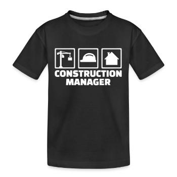 Construction manager - Kids' Premium Organic T-Shirt - black - Front