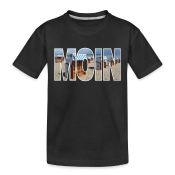 good morning - Kids' Premium Organic T-Shirt - black - Front