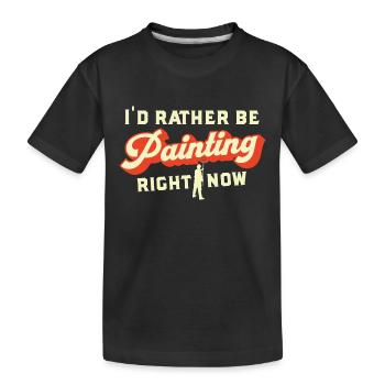 Peintre et vernis je préférerais peindre en disant - T-shirt bio Premium Enfant - noir - Devant
