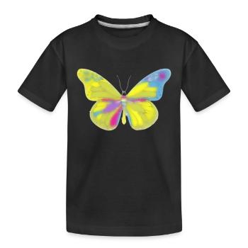 Bunte Schmetterling - Kinder Premium Bio T-Shirt - Schwarz - Vorne