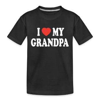 Love My Grandpa - Amour cœur rouge - T-shirt bio Premium Enfant - noir - Devant