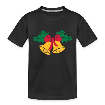 Glocken Weihnachten - Kinder Premium Bio T-Shirt - Schwarz - Vorne