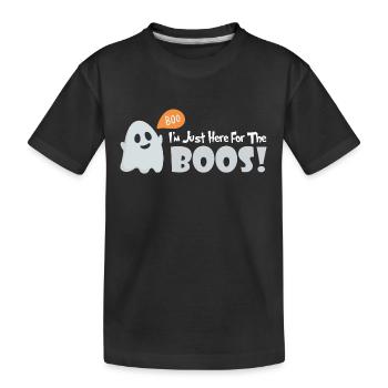 Je suis juste là pour les huées ! Halloween avec une touche d’originalité - T-shirt bio Premium Enfant - noir - Devant