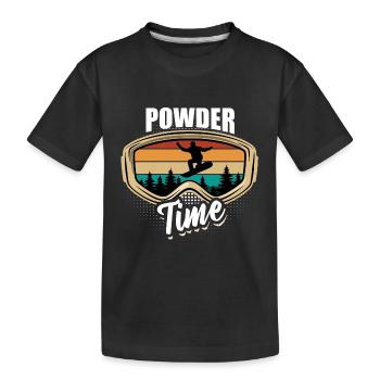 C’est l’heure de la poudreuse, du snowboard, du halfpipe, des sports d’hiver - T-shirt bio Premium Enfant - noir - Devant
