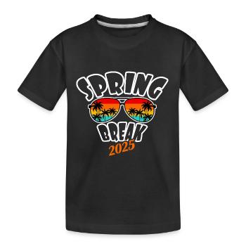 Spring Break 2025 Retro Sunset & Beach - Kids' Premium Organic T-Shirt - black - Front