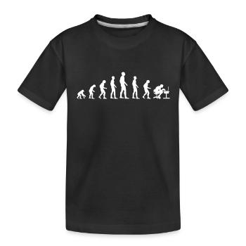 L’évolution humaine la génération des joueurs sur ordinateur - T-shirt bio Premium Enfant - noir - Devant