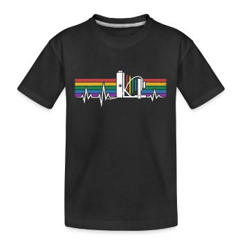 RUNNING FLOOR CAMERA HEARTBEAT LARGE FORMAT PHOTOGRAPHY - Kids' Premium Organic T-Shirt - black - Front