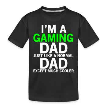 Vatertags-Spiel-Vati-Spieler-T-Shirt - Kinder Premium Bio T-Shirt - Schwarz - Vorne