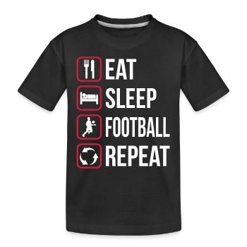 Mangez Sleep Football Répétez - T-shirt bio Premium Enfant - noir - Devant