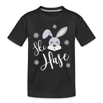 Skihase - Kinder Premium Bio T-Shirt - Schwarz - Vorne