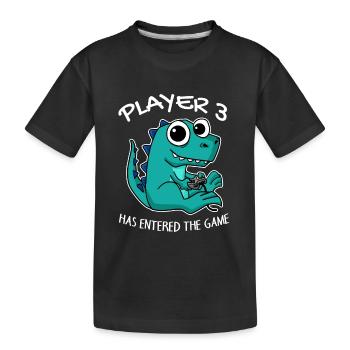 Drittes Baby Spieler 3 hat das Spiel Betreten Baby - Kinder Premium Bio T-Shirt - Schwarz - Vorne