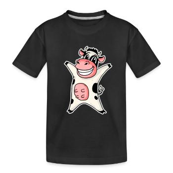 Cow - Kids' Premium Organic T-Shirt - black - Front