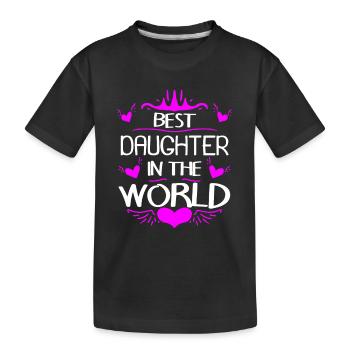 Meilleure fille du monde - T-shirt bio Premium Enfant - noir - Devant