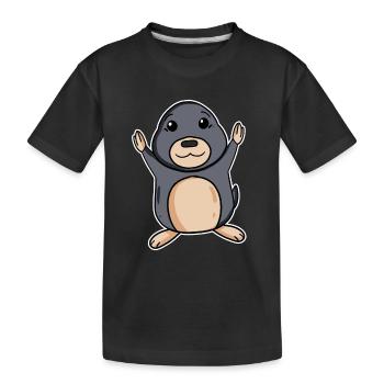 mole - Kids' Premium Organic T-Shirt - black - Front