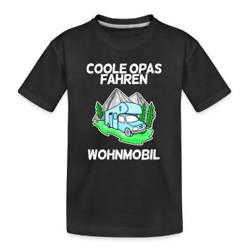 Coole Opas Fahren Wohnmobil | Camping Geschenk - Kinder Premium Bio T-Shirt - Schwarz - Vorne