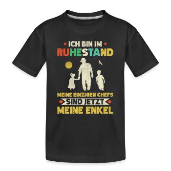 Ruhestand Enkel Opa Spruch Rente Rentner Geschenk - Kinder Premium Bio T-Shirt - Schwarz - Vorne