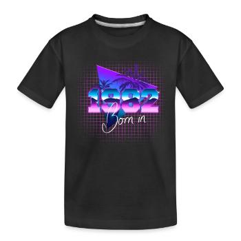 Retrowave Born in 1982 - Kinder Premium Bio T-Shirt - Schwarz - Vorne