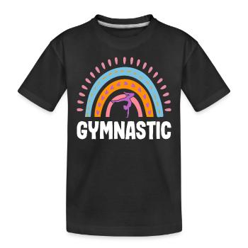 Gymnastik Turnerin Gymnast Gymnastics Mädchen - Kinder Premium Bio T-Shirt - Schwarz - Vorne