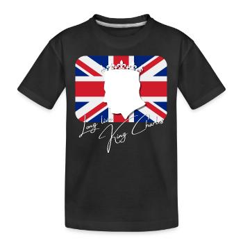 Britischer König Krönung Charles England Flagge - Kinder Premium Bio T-Shirt - Schwarz - Vorne