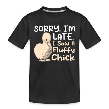 I Saw A Fluffy Chick Silkie Chicken Silken Chicken - Kids' Premium Organic T-Shirt - black - Front