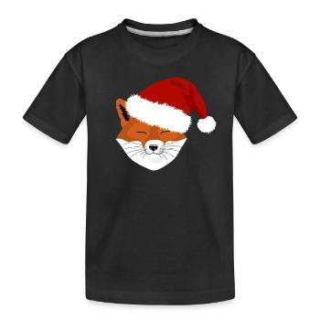 Renard de Noël - T-shirt bio Premium Enfant - noir - Devant