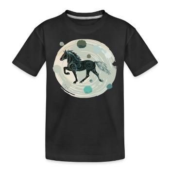 Cheval islandais - Graphique avec arrière-plan Variante 3 - T-shirt bio Premium Enfant - noir - Devant