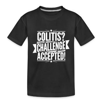 Colitis? Challenge Accepted! – Motivierende Design - Kinder Premium Bio T-Shirt - Schwarz - Vorne