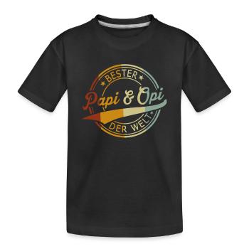 Bester Papi & Opi der Welt - Retro Look - Kinder Premium Bio T-Shirt - Schwarz - Vorne